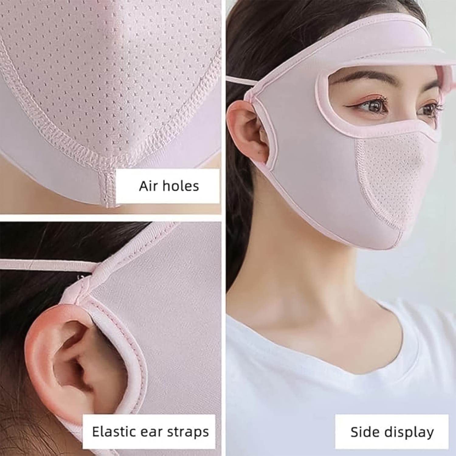 Women’s UV Protection Face Cap with Mask – Breathable Sun & Dust Shield - Dealzyra