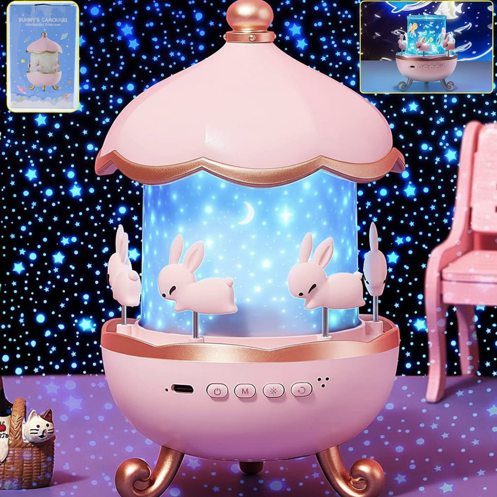 Bunnys Carousel Rotating Led Night Light