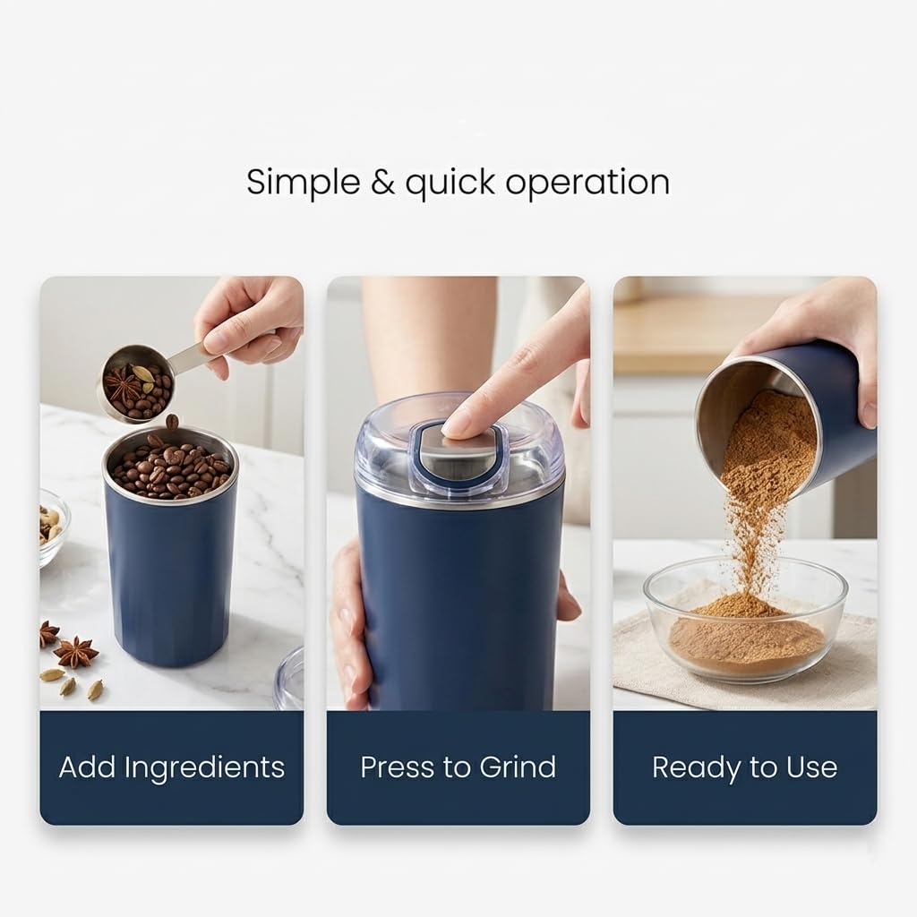 Electric Coffee & Spice Grinder – 300W Stainless Steel Multi-Purpose Grinding Machine