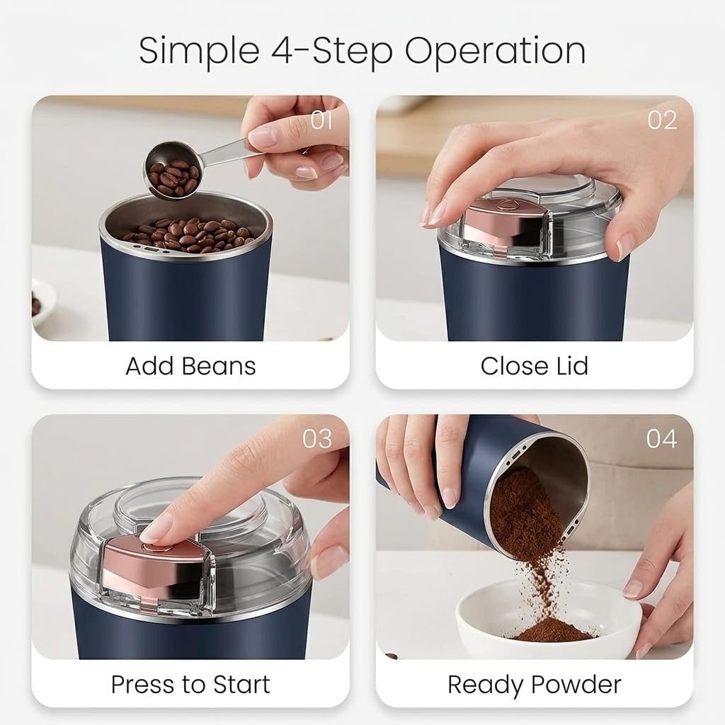 Electric Coffee & Spice Grinder – 300W Stainless Steel Multi-Purpose Grinding Machine