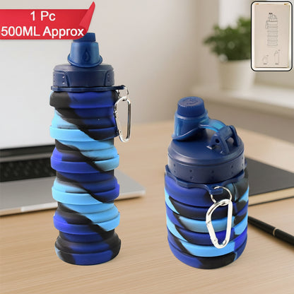Silicone Foldable Water Bottle (1 Pc  24 Cm Foldable  500 Ml)