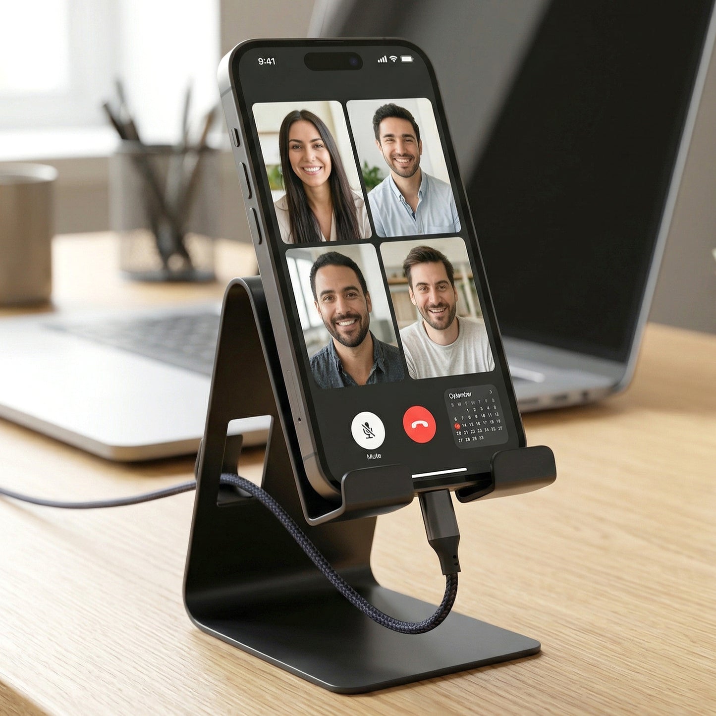 Metal Mobile Phone  Tablet Stand (1 Pc Black Color)