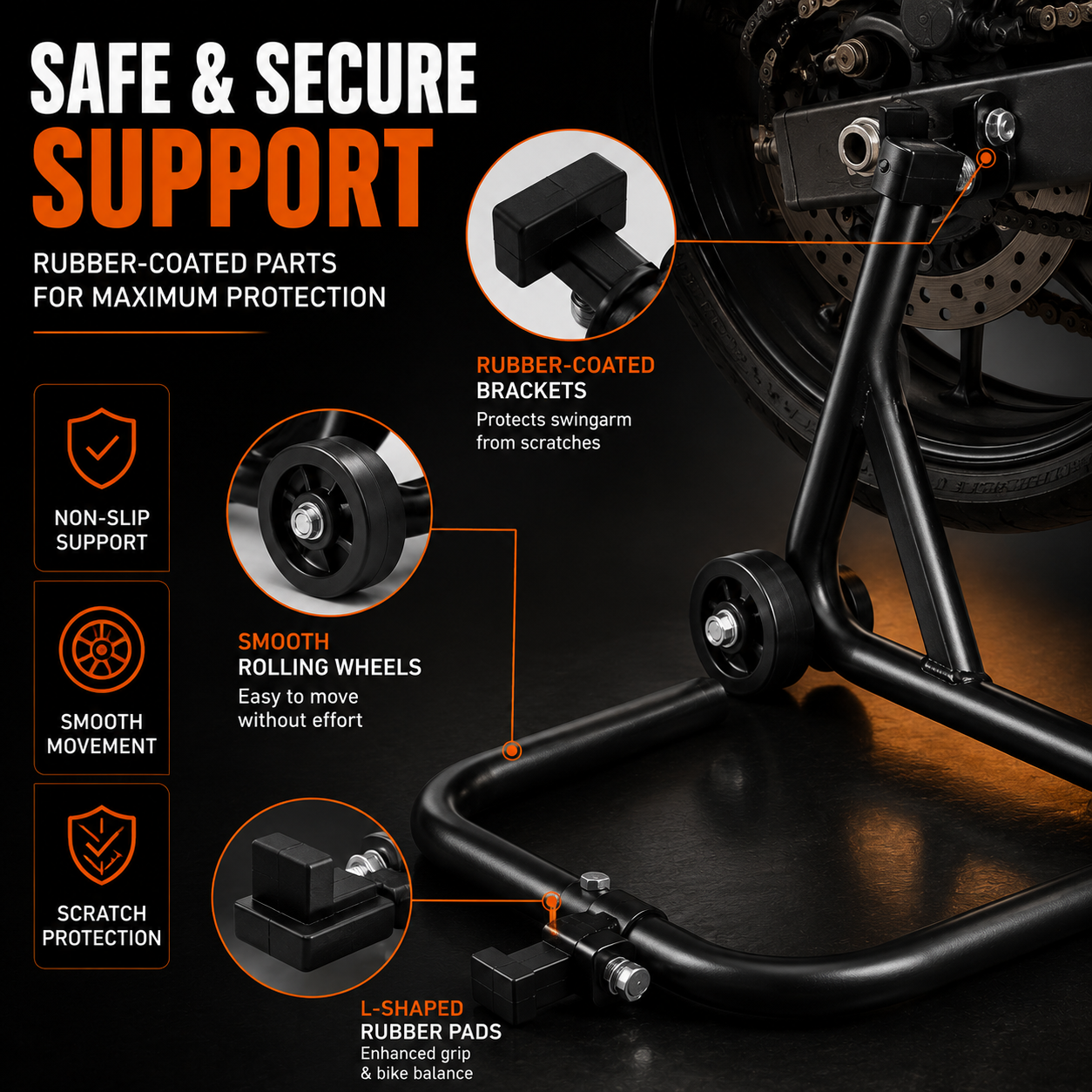 Motorcycle Paddock Stand – Heavy-Duty Bike Maintenance & Parking Stand