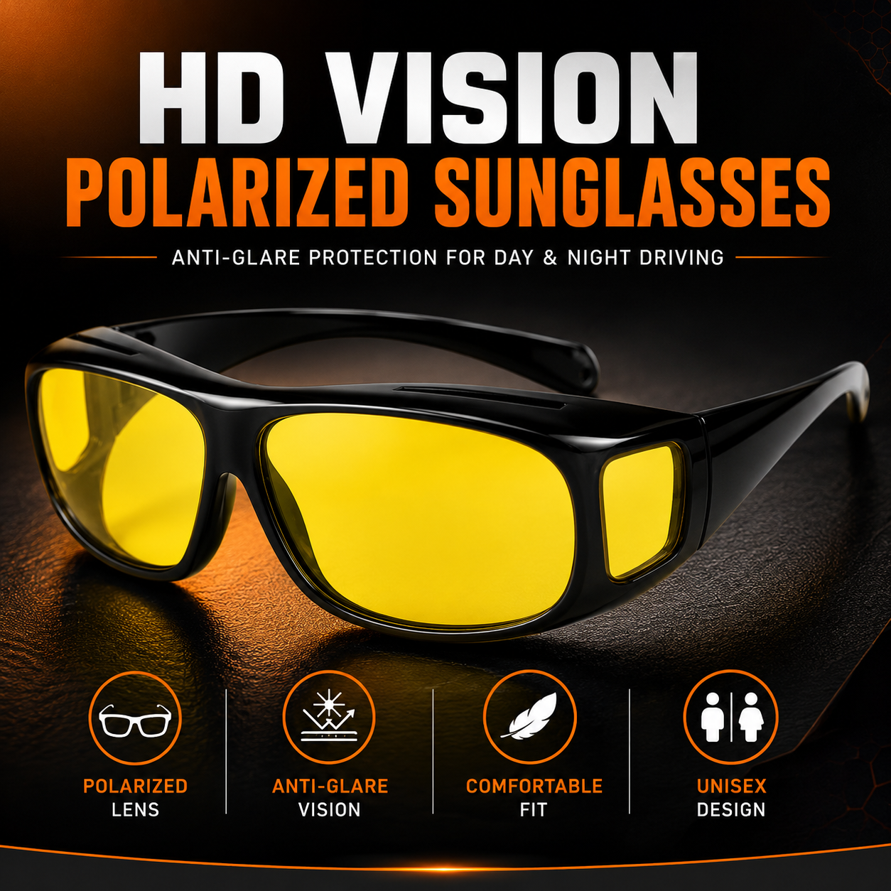 HD Vision Polarized Sunglasses – Anti-Glare UV Protection Glasses for Men & Women