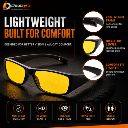 HD Vision Day & Night Driving Glasses – Anti-Glare Polarized UV Protection Sunglasses for Men & Women