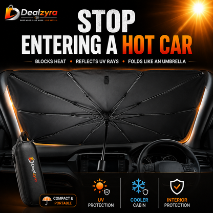 Foldable Windshield Sun Shade Umbrella – Instant Heat & UV Protection