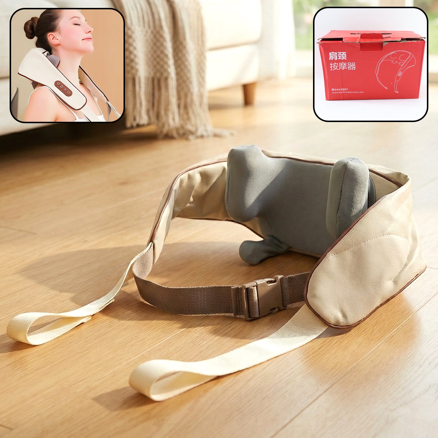 ComfortFit Adjustable Neck & Shoulder  Massager Belt (Medium Belt) - Dealzyra