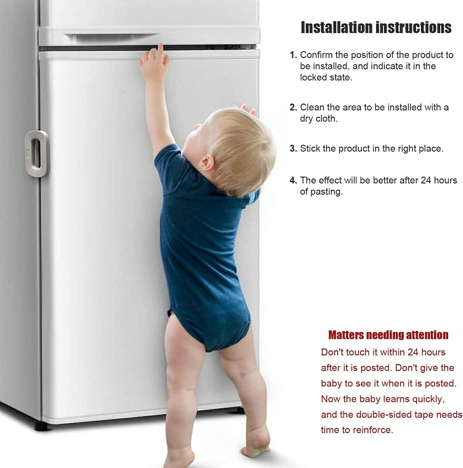 Fridge Door Safety Lock – Child Proof Refrigerator Lock with 3M Adhesive - Dealzyra