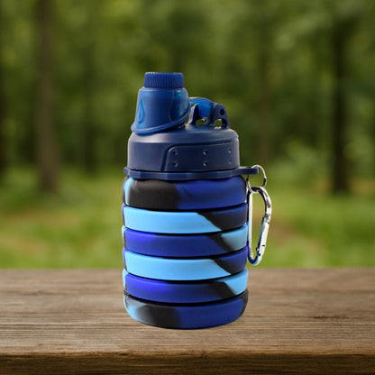 Silicone Foldable Water Bottle (1 Pc  24 Cm Foldable  500 Ml)