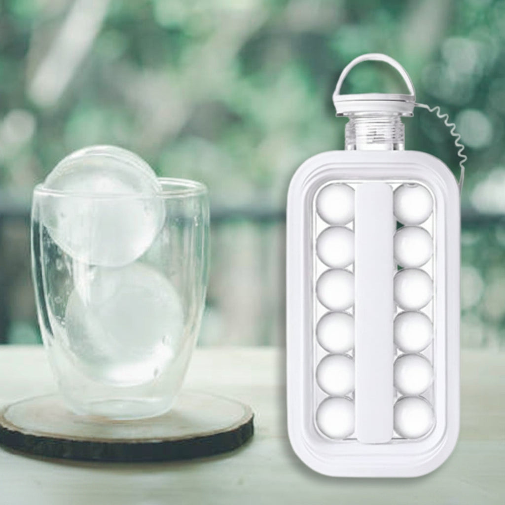 5359 Ice Tray Foldable Ice Cube Molds With Lid2-in-1 Ice Box Ice Cube Speeder Ice Ball Maker Ice Cube Making Bottle14-ice Balls For Outing Camping Hiking
