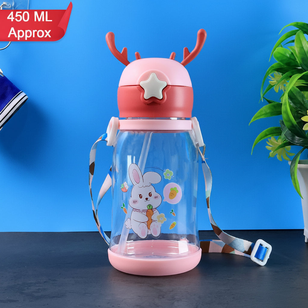 Cute Cartoon Water Bottle Approx 450ml (1 Pc)