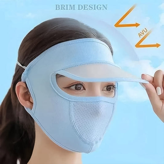 Women’s UV Protection Face Cap with Mask – Breathable Sun & Dust Shield - Dealzyra