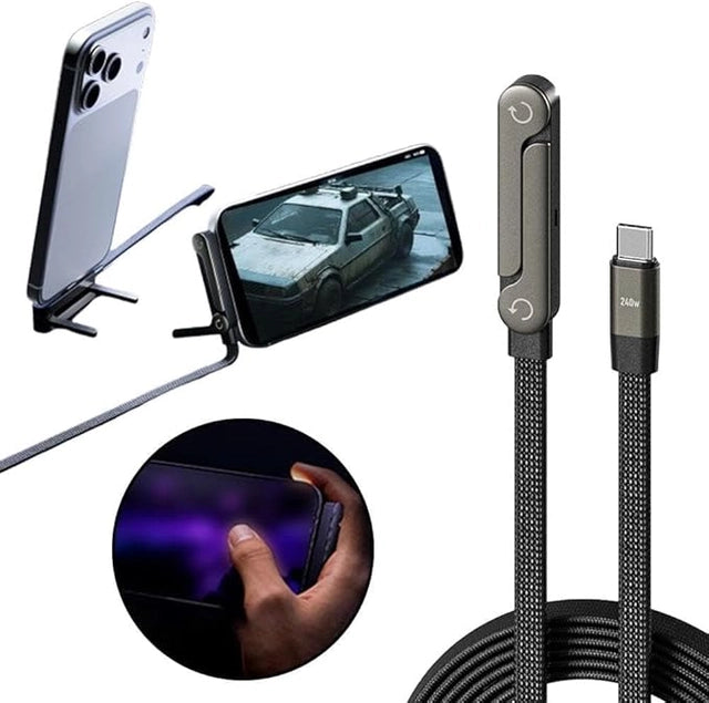 Fast Charging Cable – 2-in-1 Invisible Phone Stand & Charging Cord