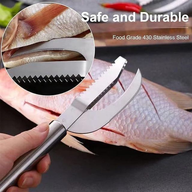 3-in-1 Fish Scaler Knife – Stainless Steel Fish Cleaning & Scraping Tool