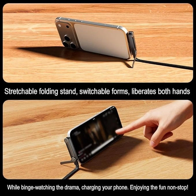 Fast Charging Cable – 2-in-1 Invisible Phone Stand & Charging Cord