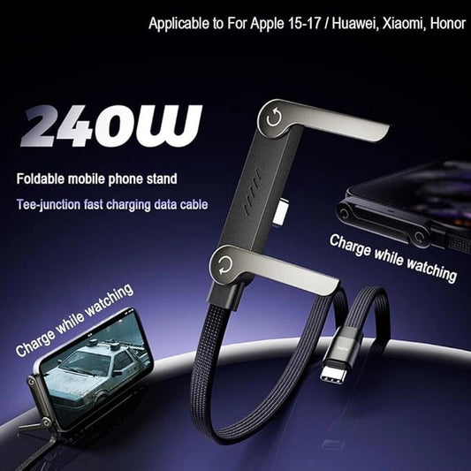Fast Charging Cable – 2-in-1 Invisible Phone Stand & Charging Cord