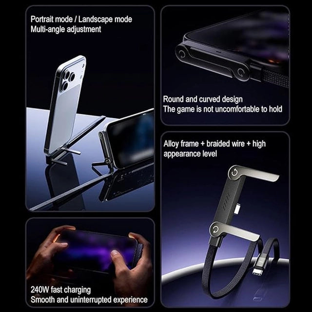 Fast Charging Cable – 2-in-1 Invisible Phone Stand & Charging Cord