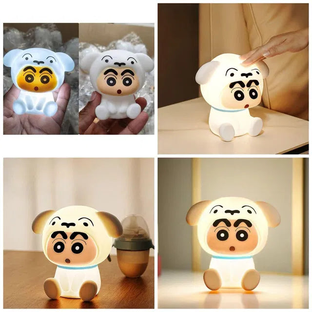Shin-Chan Shiro LED Night Lamp – Cute Soft Glow Anime Night Light