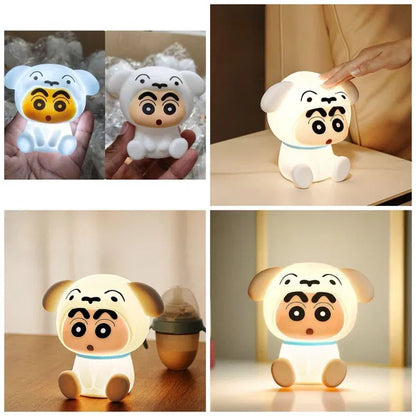Shin-Chan Shiro LED Night Lamp – Cute Soft Glow Anime Night Light