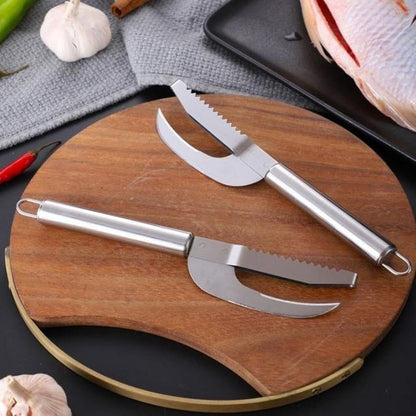 3-in-1 Fish Scaler Knife – Stainless Steel Fish Cleaning & Scraping Tool