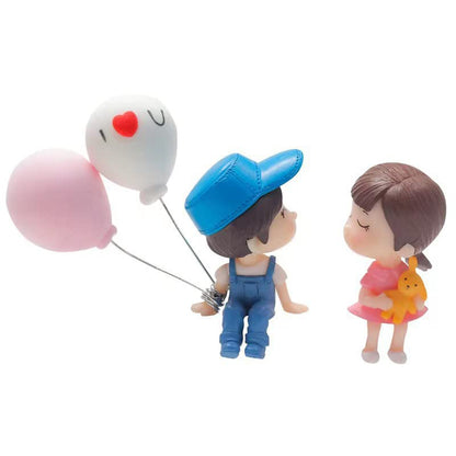 Plastic Cute Couple Car Dashboard Decoration Figurine Set (1 Set)