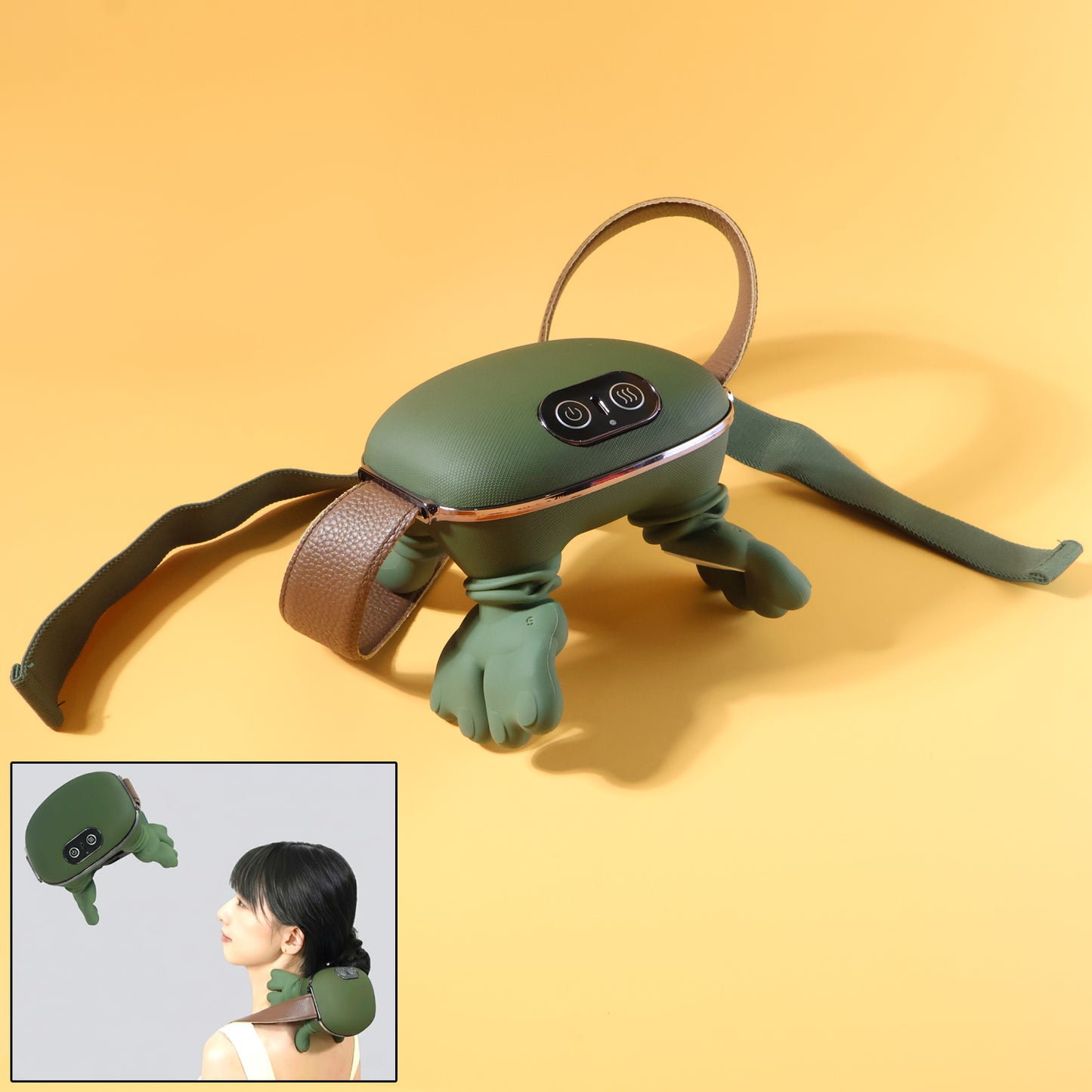 2-in-1 Rechargeable Neck & Shoulder Massager with Heat – Deep Kneading Pain Relief - Dealzyra
