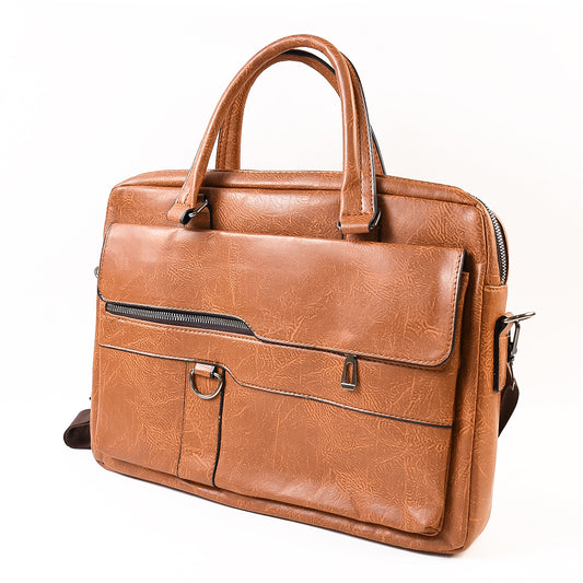Premium Faux Leather Multipurpose Messenger Briefcase With Shoulder Strap (1 Pc)