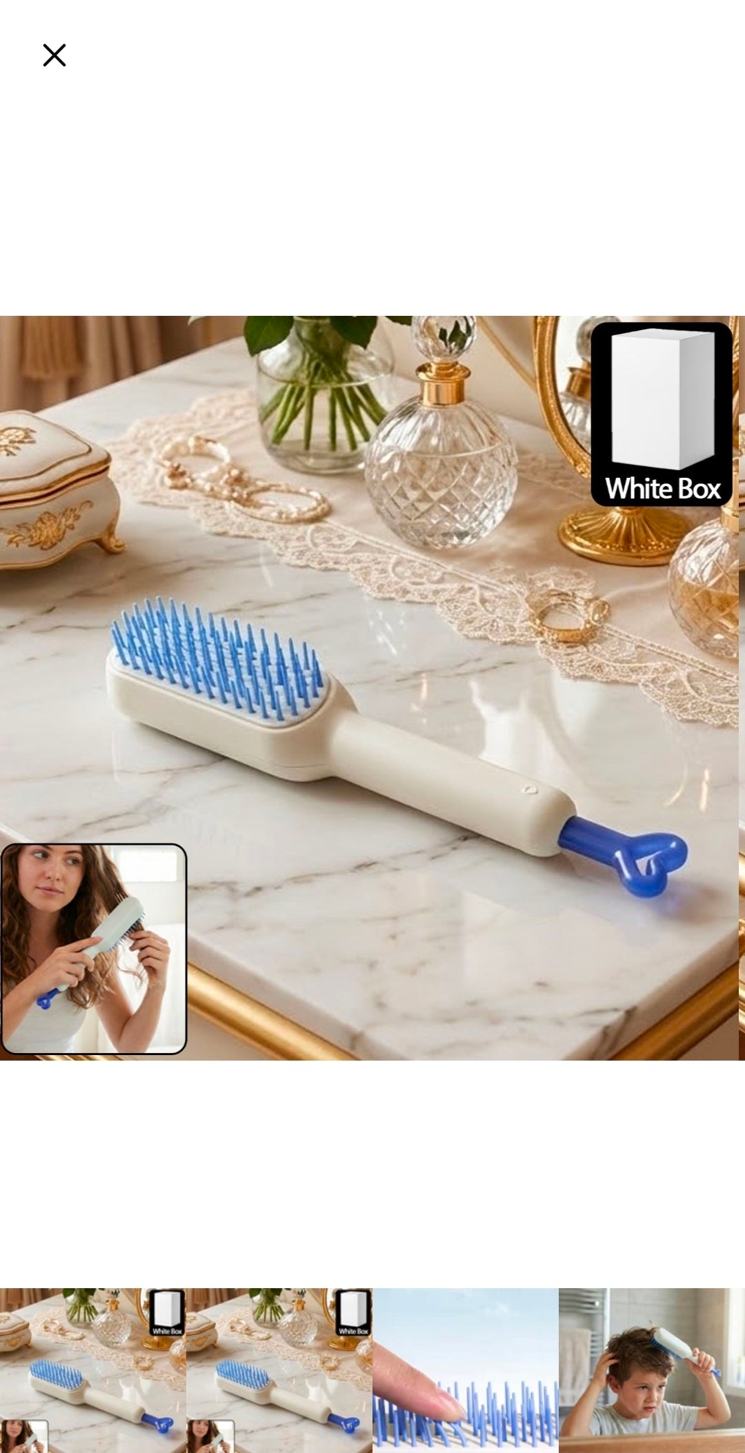 Self-Cleaning Hairbrush – Effortless Detangling with One-Push Hair Removal