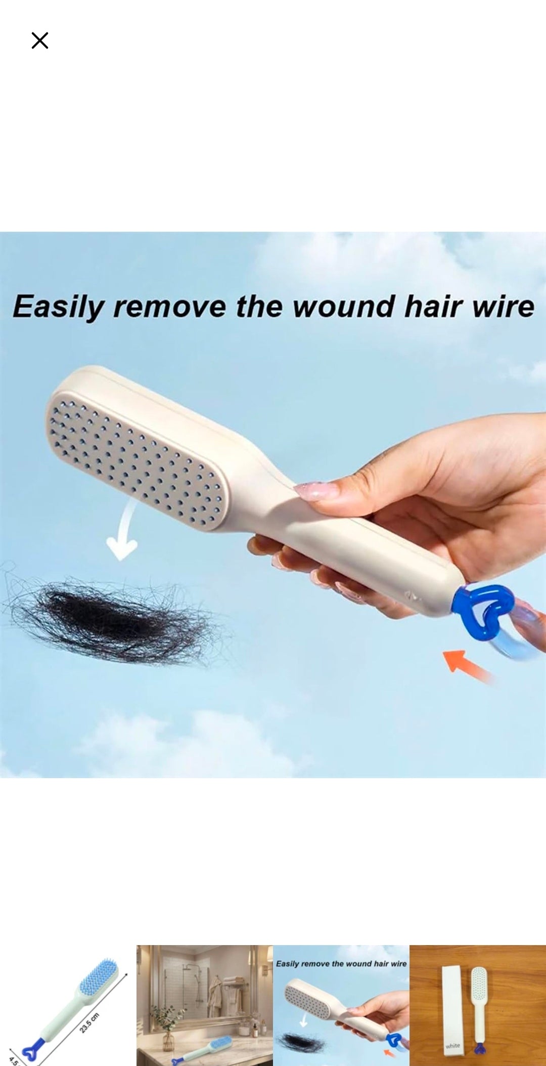 Self-Cleaning Hairbrush – Effortless Detangling with One-Push Hair Removal